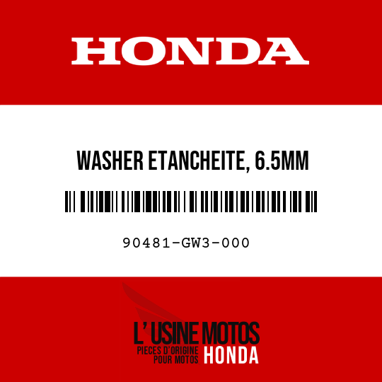 image de 90481-GW3-000 WASHER ETANCHEITE, 6.5MM