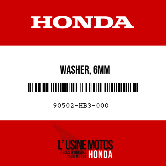image de 90502-HB3-000 WASHER, 6MM
