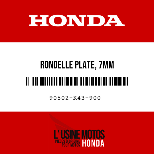 image de 90502-K43-900 RONDELLE PLATE, 7MM