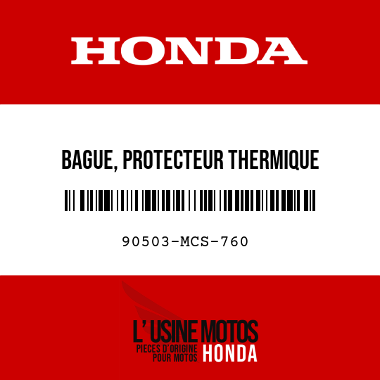 image de 90503-MCS-760 BAGUE, PROTECTEUR THERMIQUE