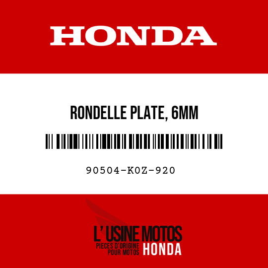 image de 90504-K0Z-920 RONDELLE PLATE, 6MM