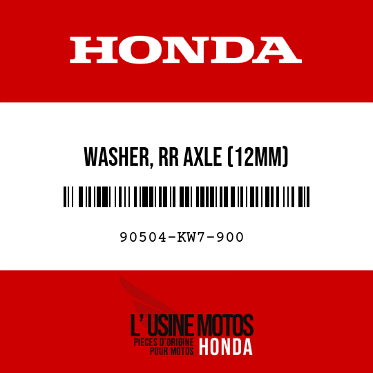 image de 90504-KW7-900 WASHER, RR AXLE (12MM)