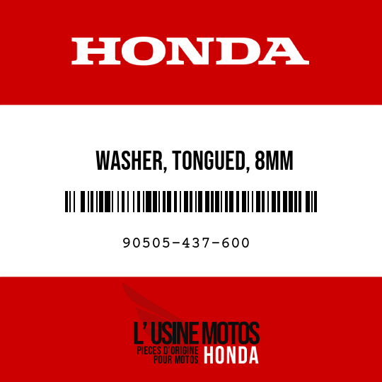 image de 90505-437-600 WASHER, TONGUED, 8MM