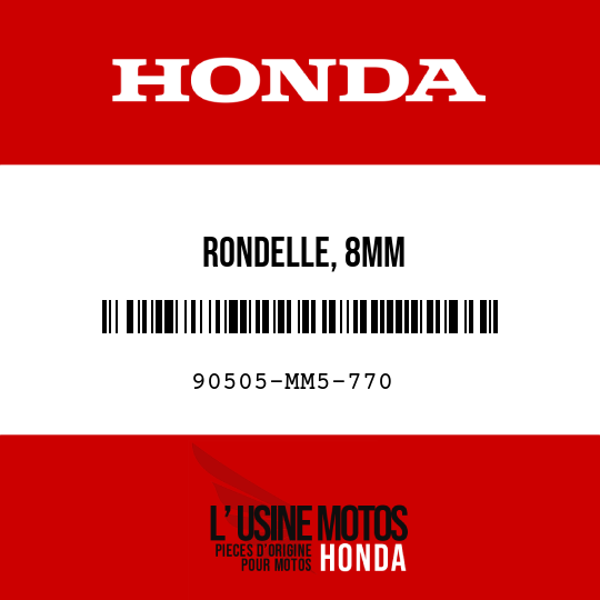 image de 90505-MM5-770 RONDELLE, 8MM