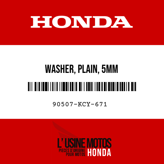 image de 90507-KCY-671 WASHER, PLAIN, 5MM