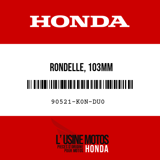 image de 90521-K0N-DU0 RONDELLE, 103MM