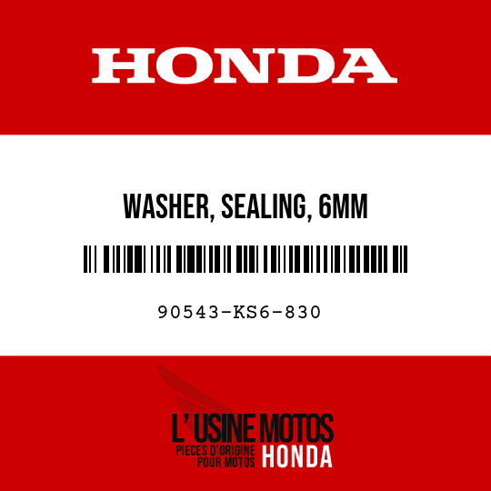 image de 90543-KS6-830 WASHER, SEALING, 6MM