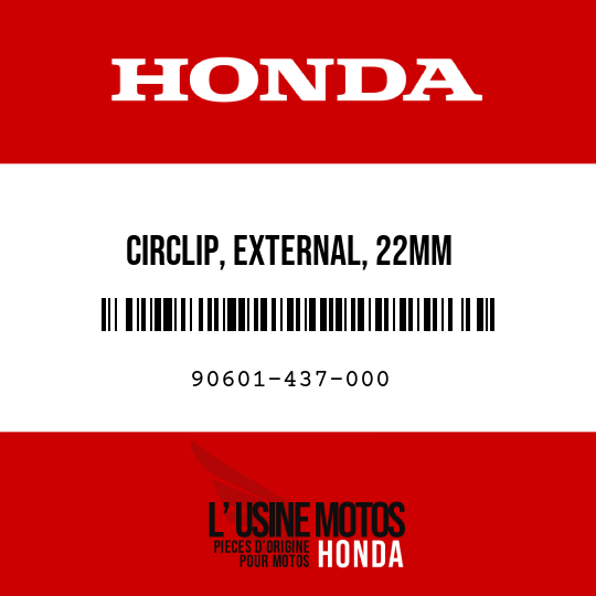 image de 90601-437-000 CIRCLIP, EXTERNAL, 22MM
