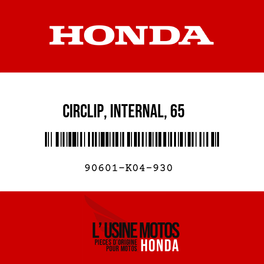 image de 90601-K04-930 CIRCLIP, INTERNAL, 65