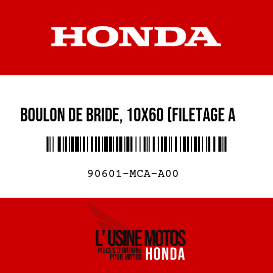 image de 90601-MCA-A00 BOULON DE BRIDE, 10X60 (FILETAGE A GAUCHE)