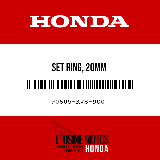 image de 90605-KVS-900 SET RING, 20MM