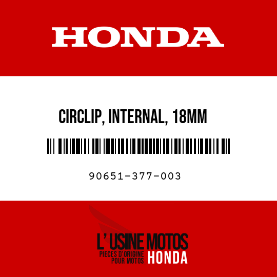 image de 90651-377-003 CIRCLIP, INTERNAL, 18MM