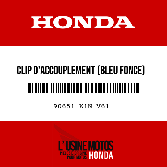 image de 90651-K1N-V61 CLIP D'ACCOUPLEMENT (BLEU FONCE)