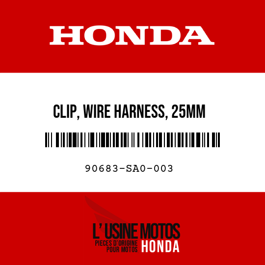 image de 90683-SA0-003 CLIP, WIRE HARNESS, 25MM