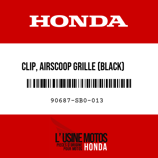 image de 90687-SB0-013 CLIP, AIRSCOOP GRILLE (BLACK)