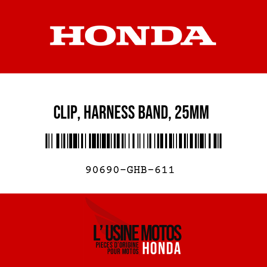 image de 90690-GHB-611 CLIP, HARNESS BAND, 25MM