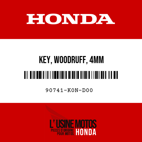 image de 90741-K0N-D00 KEY, WOODRUFF, 4MM