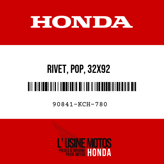 image de 90841-KCH-780 RIVET, POP, 32X92