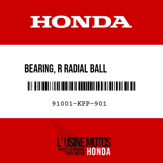 image de 91001-KPP-901 BEARING, R RADIAL BALL       SPECIAL, 6207 (NTN)