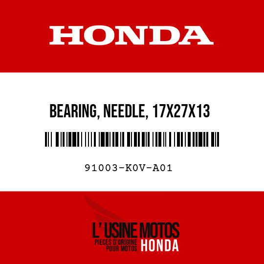 image de 91003-K0V-A01 BEARING, NEEDLE, 17X27X13 (SCHAEFFLER)