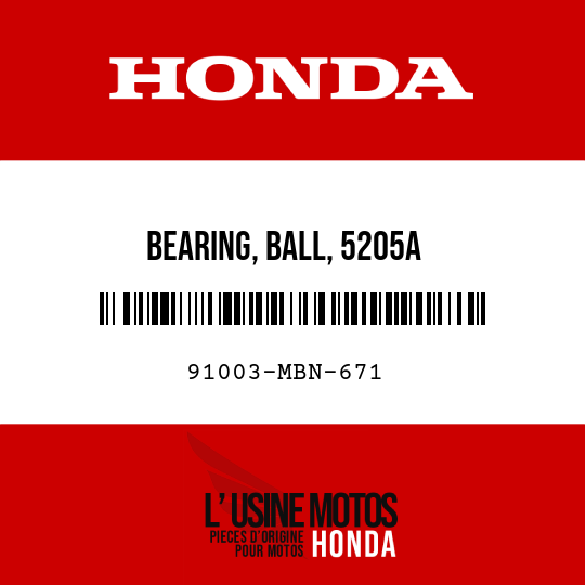 image de 91003-MBN-671 BEARING, BALL, 5205A