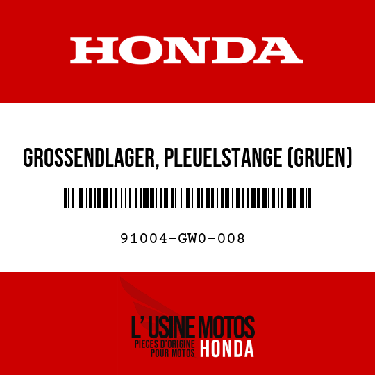 image de 91004-GW0-008 GROSSENDLAGER, PLEUELSTANGE (GRUEN) (NTN)