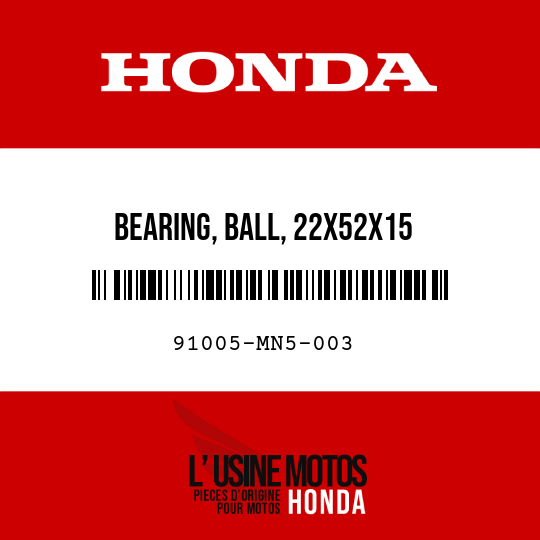 image de 91005-MN5-003 BEARING, BALL, 22X52X15