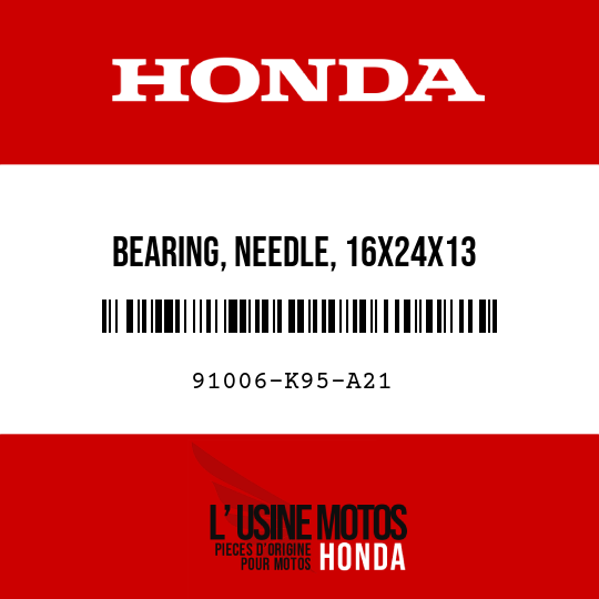 image de 91006-K95-A21 BEARING, NEEDLE, 16X24X13