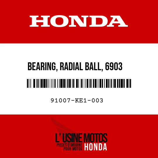 image de 91007-KE1-003 BEARING, RADIAL BALL, 6903