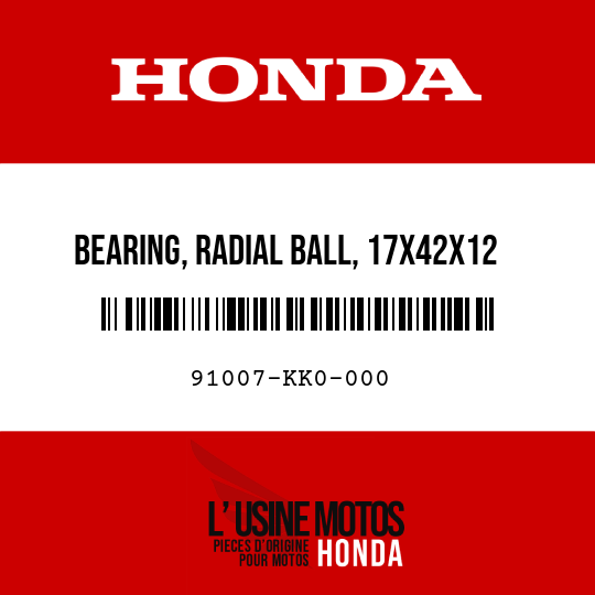 image de 91007-KK0-000 BEARING, RADIAL BALL, 17X42X12 (NTN)