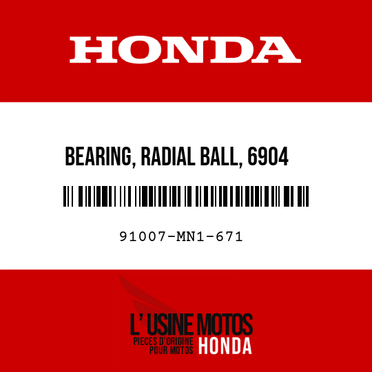 image de 91007-MN1-671 BEARING, RADIAL BALL, 6904