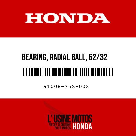 image de 91008-752-003 BEARING, RADIAL BALL, 62/32