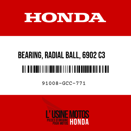 image de 91008-GCC-771 BEARING, RADIAL BALL, 6902 C3