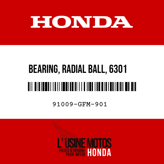 image de 91009-GFM-901 BEARING, RADIAL BALL, 6301