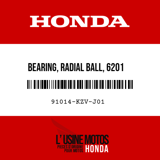 image de 91014-KZV-J01 BEARING, RADIAL BALL, 6201