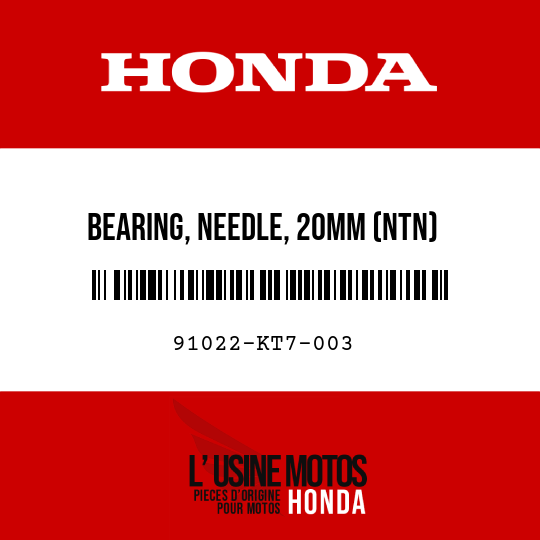 image de 91022-KT7-003 BEARING, NEEDLE, 20MM (NTN)