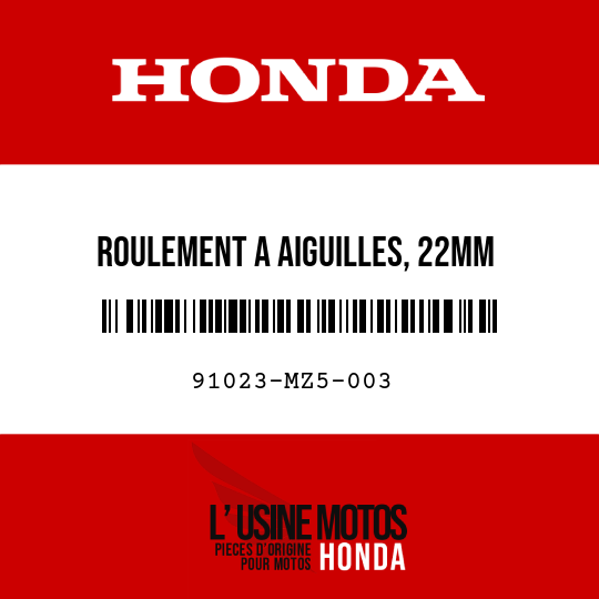 image de 91023-MZ5-003 ROULEMENT A AIGUILLES, 22MM