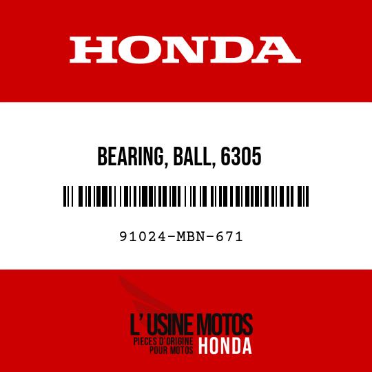 image de 91024-MBN-671 BEARING, BALL, 6305