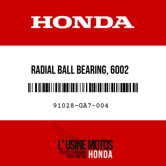 image de 91028-GA7-004 RADIAL BALL BEARING, 6002
