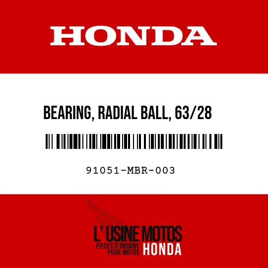 image de 91051-MBR-003 BEARING, RADIAL BALL, 63/28
