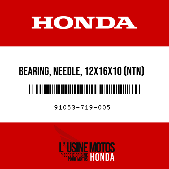 image de 91053-719-005 BEARING, NEEDLE, 12X16X10 (NTN)