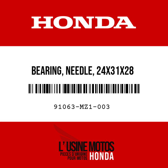 image de 91063-MZ1-003 BEARING, NEEDLE, 24X31X28