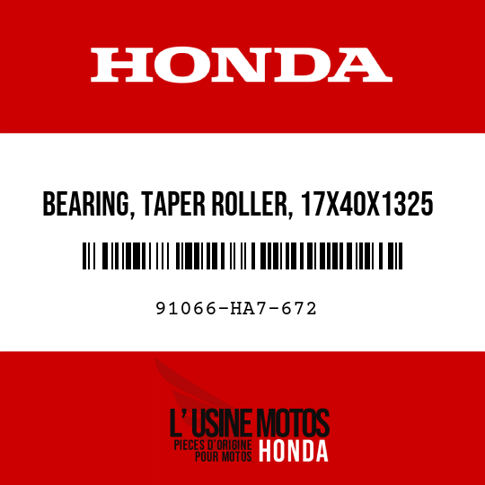 image de 91066-HA7-672 BEARING, TAPER ROLLER, 17X40X1325 (KOYO)