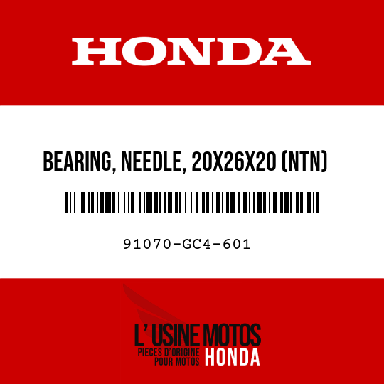 image de 91070-GC4-601 BEARING, NEEDLE, 20X26X20 (NTN)