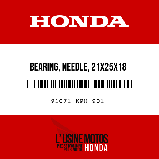 image de 91071-KPH-901 BEARING, NEEDLE, 21X25X18