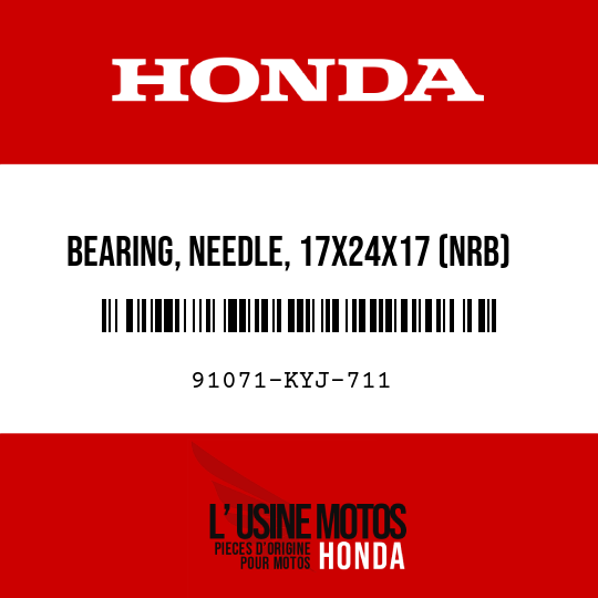 image de 91071-KYJ-711 BEARING, NEEDLE, 17X24X17 (NRB)