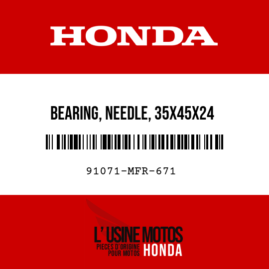 image de 91071-MFR-671 BEARING, NEEDLE, 35X45X24