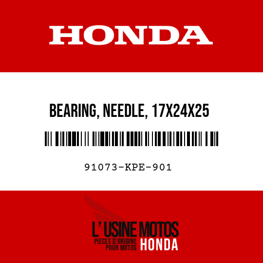 image de 91073-KPE-901 BEARING, NEEDLE, 17X24X25