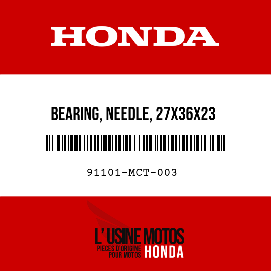 image de 91101-MCT-003 BEARING, NEEDLE, 27X36X23