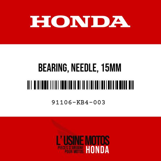 image de 91106-KB4-003 BEARING, NEEDLE, 15MM